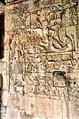 Angkor Thom - Bayon temple, bas-reliefs of the second enclosure eastern gallery northern part 